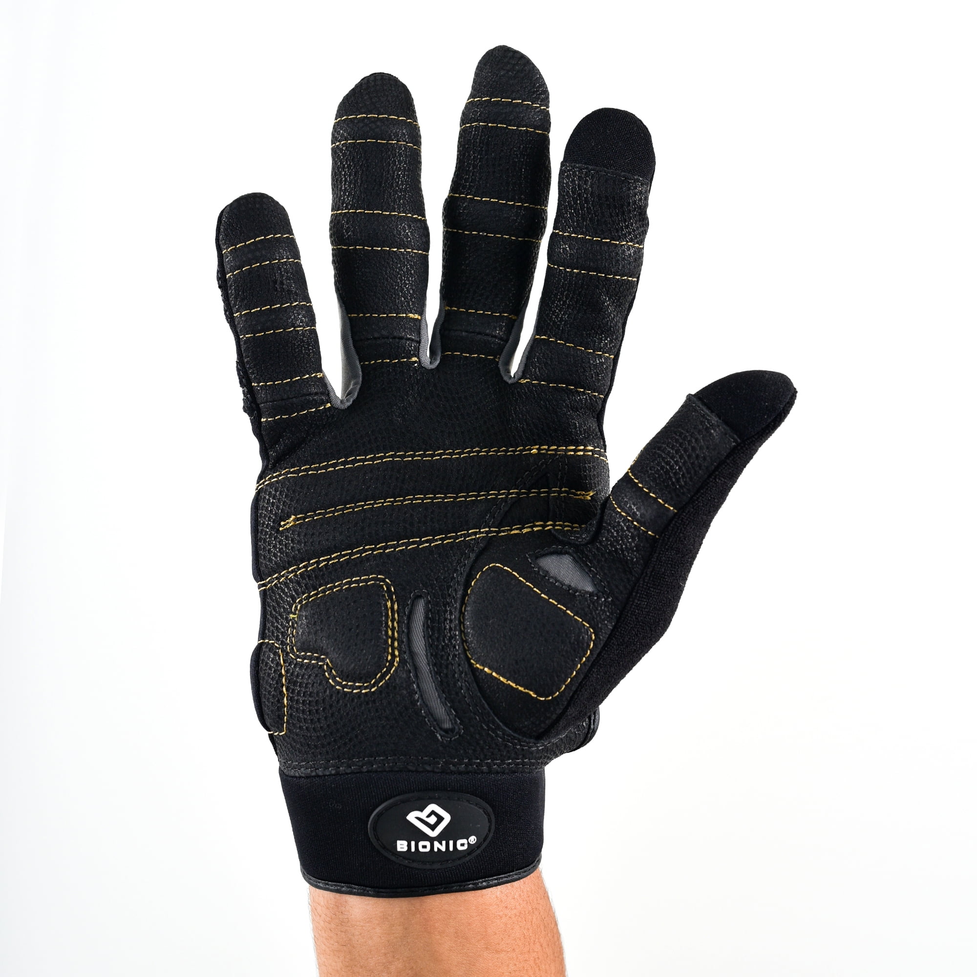 Work out Gloves Full Fingered Hand Grip Gym Gloves Weightlifting Crossfit Black 