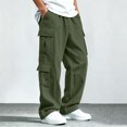 thumbnail image 2 of Falkdiz Fashion Pants for Boys Outdoor Solid Color Pockets Pantalones Straight Leg Stylish Relaxed fit Boys Trousers Winter, Army Green, Size: 5-6 Years, 2 of 9