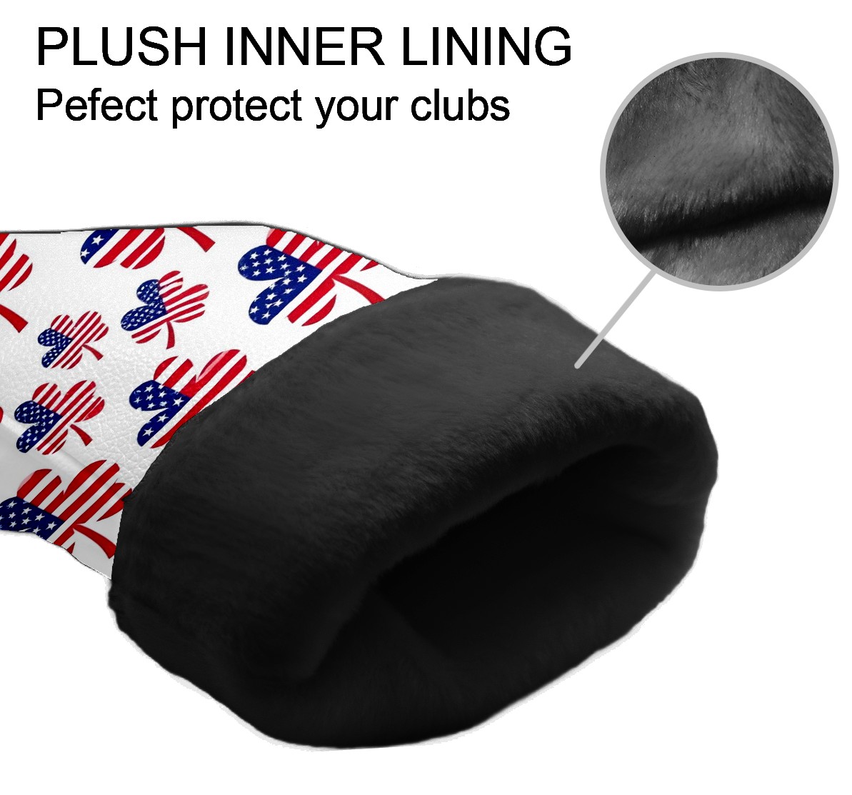 Golf Club Covers, Red Clover Premium PU Leather Driver Hybrid Putter Head Covers with Velvet Lining, Waterproof Golf Gifts for Men Women