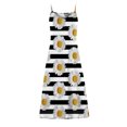 thumbnail image 4 of Sexy Maxi Dress Summer Dresses for Women Sleeveless Causal Stripe Floral Spaghetti Straps Beach Party Long Sundress, 4 of 5