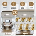 thumbnail image 5 of Farmhouse Sunflower Window Privacy Film, Vintage Daisy Butterflies Gray Wood Static Cling UV Sun Blocking Heat Control Window Tint Day and Night, Non-Adhesive One Way Privacy Cover 35.4''x78.7'', 5 of 7