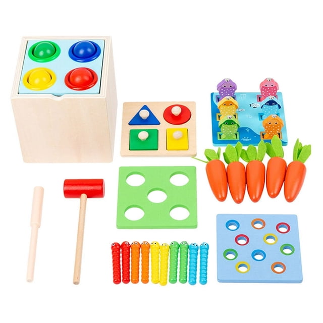 Montessori Learning Toys 5 In 1 Baby Busy Toys Toddler Preschool Learning Box Activities Sorting Educational Toys Gifts For Kids 1 3Y Boys & Girls