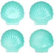 Coastal Melamine Dinnerware - Set of 4 Shell Plates