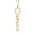 thumbnail image 2 of ANGARA Natural and Dot Diamond Circle Pendant in 14K Yellow Gold for Women (Size-2mm| Color-I-J| Clarity-I1-I2) | April Birthstone, Anniversary, Jewelry Gift for Women | Natural Diamond Necklace, 2 of 7