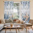 thumbnail image 2 of Blue Eucalyptus Coastal Kitchen Curtain for Berdoom Living Room Cafe 72 Inch Length, Beach Starfish Shell Nautical Retro Tiers Curtains Light Filtering Drapes Window Treatment 2 Panels 52"Wx72"L, 2 of 8