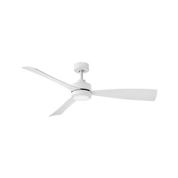 3 Blade Dual Mount Ceiling Fan with Light Kit in Modern Style-14 inches Tall and 56 inches Wide-Matte White Finish Bailey Street Home 81-Bel-5089260