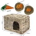 thumbnail image 2 of Casa de pasto para conejos kathson grande, plegable y tejida con pasto marino, 2 of 7