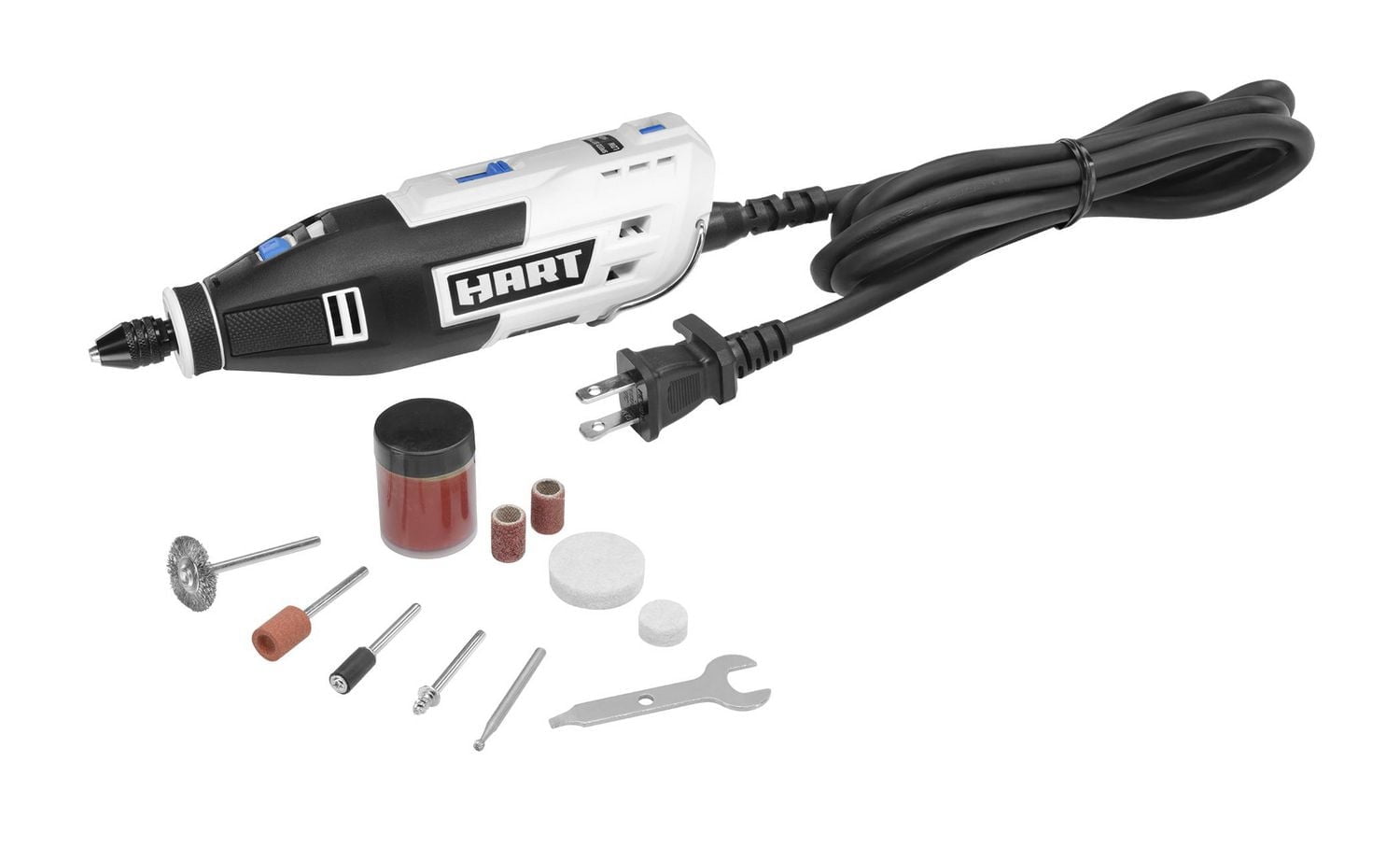 HART Kit d’outils rotatif 1 ampère à 2 vitesses avec 10 accessoires Poignée ergonomique