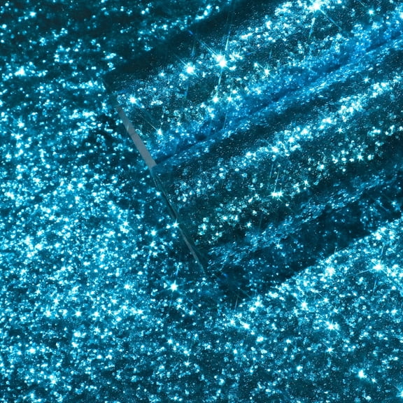 CHIHUT Light Blue Glitter Wallpaper Peel and Stick Glitter Contact Paper for furniture Self Adhesive Blue Sequins Sparkle Wall Paper Removable Fabric Roll for Walls Cabinets Dresser 17.7''x100''