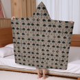 thumbnail image 5 of Gray Buffalo Geometric Pattern Hooded Bath Towel，60"x35" for Ages 3 To 12 Kids, Quick Dry Lightweight Soft Microfiber Hood Beach Towel Cover Up for Kids, 5 of 7