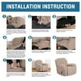 thumbnail image 6 of Stretch Recliner Chair Cover with Side Pocket, Polyester and Spandex Upgrade Pattern Couch Covers, Dog Cat Pet Slipcovers Furniture Protectors, Machine Washable, 6 of 6