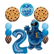 11 new BALLOONS party set Sesame Street Cookie Monster 2nd Birthday Supplies Decorations SECOND gift decor favors VHTF
