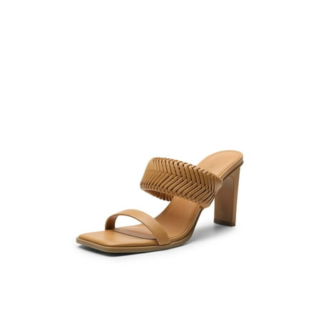 

Women‘s Square Toe Heels for Women Braided Open Toe Two Strap Slip on Heels Chunky Mules Sandals Party Wedding Dress Dating Pumps Shoes Women‘s Footwear