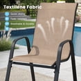 thumbnail image 3 of DIFY 5-Piece Patio Dining Set for 4, 40.6" Metal Round Table with 4 Stackable Chairs, Black&Brown, 3 of 8