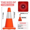thumbnail image 2 of Heavy-Duty Traffic Cones, Safety Cones for Construction Sites and Parking Lot Management, 18-Inch Traffic Safety Cones with Reflective Collars and Weighted Base, 2 of 8