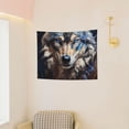 thumbnail image 3 of Uemuo Vintage Blue Floral Wolf Printed 29x37 Inch Tapestry Wall Hanging – Lightweight & Durable – Perfect for Dorm Decor, Beach Throw, Sofa Cover, Tablecloth, 3 of 8