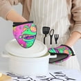 thumbnail image 6 of Disketp Psychedelic Cartoon Frog Non-Slip Mini Oven Mitt Set, Short Oven Mitts for Baking Grilling Barbecue Microwave, 5.9"x5.9"in, 6 of 7