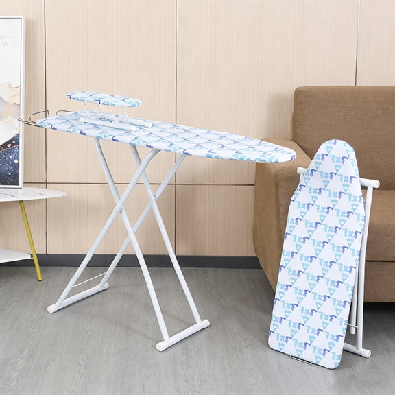 Sioweci 42 Inch Ironing Board,Foldable Iron Board Full Size with Heat-Resistant Cover,Height Adjustable,Easy to Fold,Anti-Slip Feet