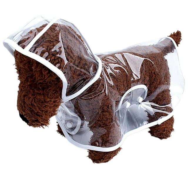 2025 Pet Raincoat Dog Rain Pet Clothes Rack Small Poncho With Hat Small And Medium Dog Clothes Outdoor Rainproof Rain Gear Transparent Simple Style Easy To Put On And Take Off
