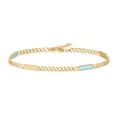 thumbnail image 2 of Open Curb Bracelet with Blue Enamel Bars, 2 of 5