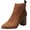 Brown, variant on Womens Patchwork Faux Suede Leather Pointed Toe Ankle Boots, Side Zipper Chunky Block Heel Short Chelsea Booties Brown 5(36)
