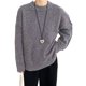 thumbnail image 2 of Suéteres de Cuello Redondo para Mujer, Larga, Holgados, Informales, para Otoño Gris Talla Única, 2 of 7