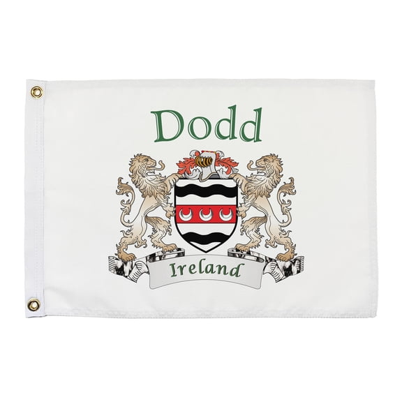 Dodd Irish Coat of Arms Small White Flag - 16"x10.5" inches