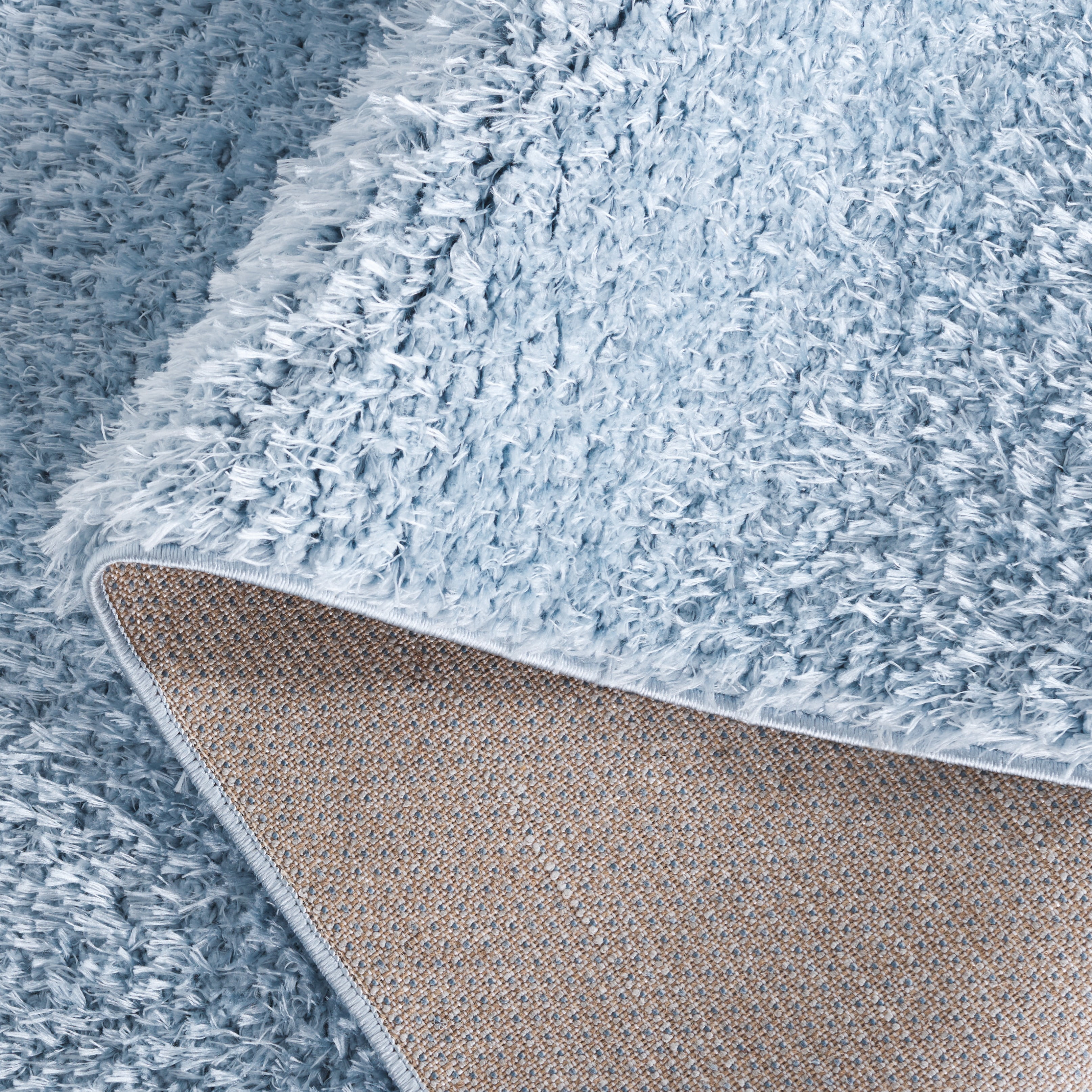 Safavieh Lindsay Deborah Solid Polyester Shag Area Rug, Aqua, 10' x 14'