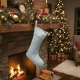 thumbnail image 5 of Christmas Socks Soft Velvet Stockings, Festive Scene Decoration Hanging Accessories, Comfortable Christmas Stockings Add Holiday Decor and Serve as Charming Gift Bags for Loved Ones, Blue, 1pcs, 5 of 7