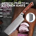 thumbnail image 4 of Purple Dragon Damascus Nakiri Knife, 7 Inch Meat Cleaver Knife, VG10 Steel Kitchen Knife for Cutting Vegetables, Chopping Meat, Razor-Sharp Chef's Knife Gift for Christmas, 4 of 7