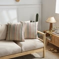 thumbnail image 2 of Striped Throw Pillow Covers Set of 2 Beige Textured Boucle Chic Morden Boho Accent Farmhouse Square Decorative Couch Pillow Covers for Home Decor Bed Sofa Living Room, 2 of 7