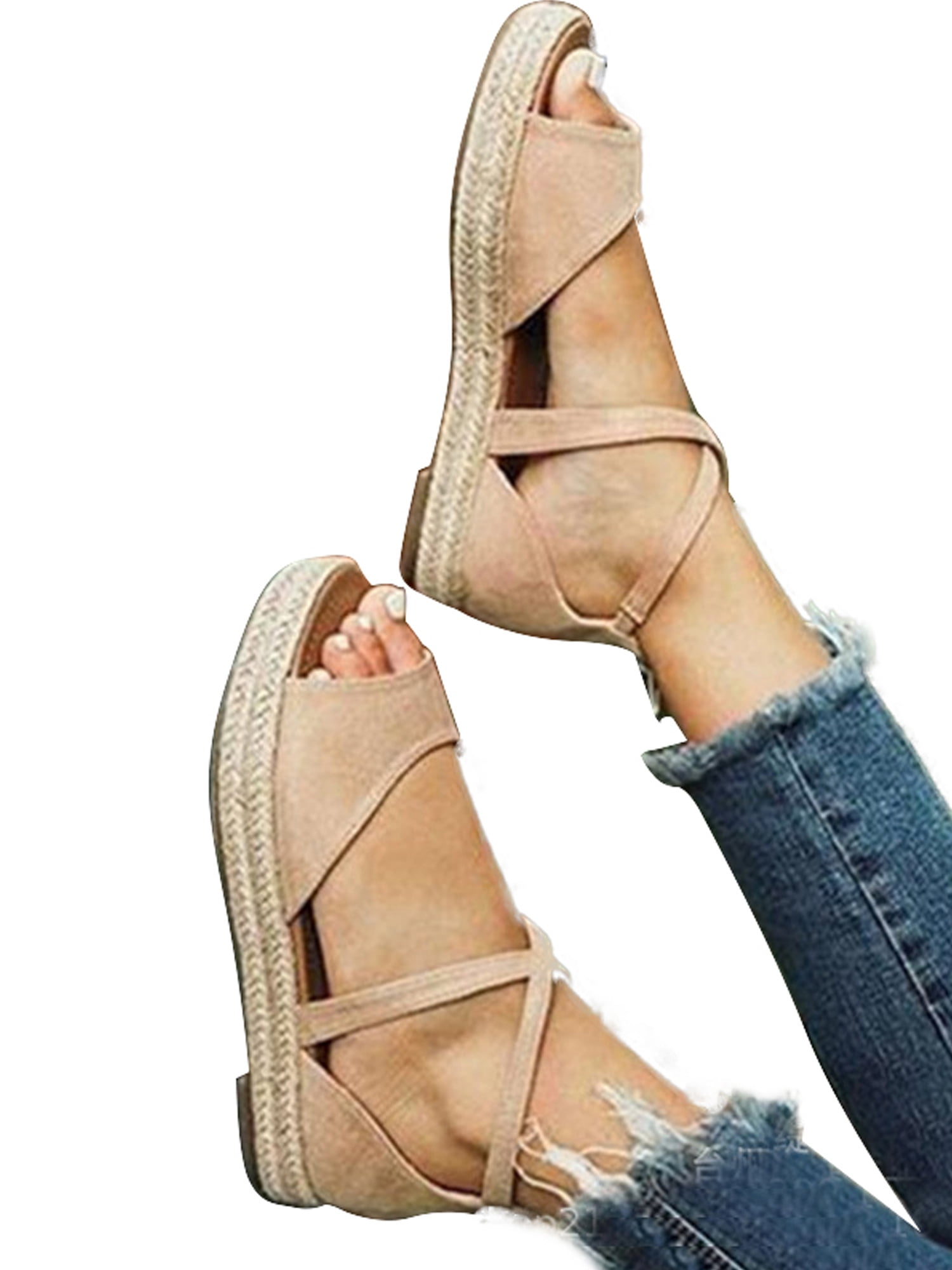 Sunmoot Womens Flat Espadrilles Summer Holiday Lace-Up Ankle Strap Closed Toe Sandals Black Sunmoot Womens Flat Espadrilles Summer Holiday Lace-Up Ankle Strap Closed Toe Sandals Black