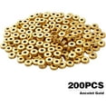 thumbnail image 2 of 200pcs 6mm Flat Round Spacers Beads Alloy Rondelle Beads Disc Spacer Bead Loose Beads for DIY Bracelet Jewelry Crafts Making Accessory, Antique Gold, 2 of 7