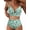 Green Flowers, variant on Women'S O Ring Bikini Sets 2 Pieces Floral Print Swimsuits High Waisted Bathing Suits XL