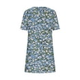 thumbnail image 6 of Tnhcen Women's Summer Vintage Print Pocket Short Sleeve Round Neck Cotton-Like Spandex Casual Dress S-2XL Breathable Loose Fit Plus Size Daywear Outfit, 6 of 7