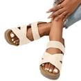 thumbnail image 5 of IUJSOY Platform Sandals Women Open Toe Cross Strap Braided Sandal Comfortable Soft Cushion Slides, 5 of 9