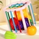 thumbnail image 1 of Juguete clasificador de formas de arcoíris para bebés | Actividad de motricidad fina con cuerdas elásticas de colores | Juego de aprendizaje sensorial | Incluye 6 juguetes de frutas | Juguete, 1 of 5