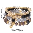 thumbnail image 3 of 4Pcs Bohemia Stackable Beaded Bracelets Set - Multilayer Stretch Stone Gold Beaded Bracelets for Women Men, Summer Beach Boho Vacation Jewelry Gifts, 3 of 7