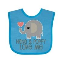 Inktastic Nana and Poppy Love Me Boys or Girls Baby Bib