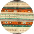 thumbnail image 1 of Ahgly Company Machine Washable Indoor Round Contemporary Sienna Brown Area Rugs, 8' Round, 1 of 7