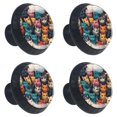 thumbnail image 2 of 4 Pcs Cartoon Cat Knobs for Kitchen Cabinet Cupboard Dresser Bookcase Drawer Pulls Handles Round Home Decor, 2 of 8