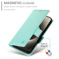 thumbnail image 5 of Allytechgroup for Apple iPhone 16 Pro Max Case Wallet, Retro PU Leather Slim Fit Business Style Magnetic Closure Cards Slots RFID Blocking Phone Case for Women Men, Mint, 5 of 6