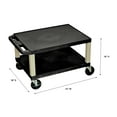 thumbnail image 4 of Luxor WT16-P 16 in. Two Shelves AV Cart with Putty Legs, Black, 4 of 4