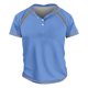 thumbnail image 4 of Men's Solid Color Three Button Hooded Raglan Shirt Top M, 4 of 5