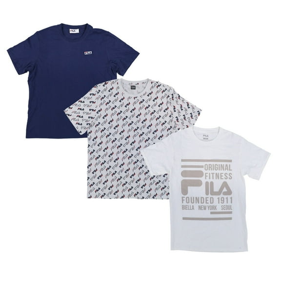Fila Mens Graphic T-Shirt Short Sleeve Crew Neck Logo Cotton White S L Xl New
