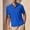 Blue, variant on Men's Contrast Trim Open Collar Polo Shirt, Breathable Short Sleeve Tops with Chest Pocket, Sizes S-XXXL