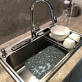 thumbnail image 5 of Gumesh Stone PVC Kitchen Sink Mat, Non-Slip Drainage Grid for Dish Drying, Cutlery & Bowl Protection Bath Rugs, 5 of 6