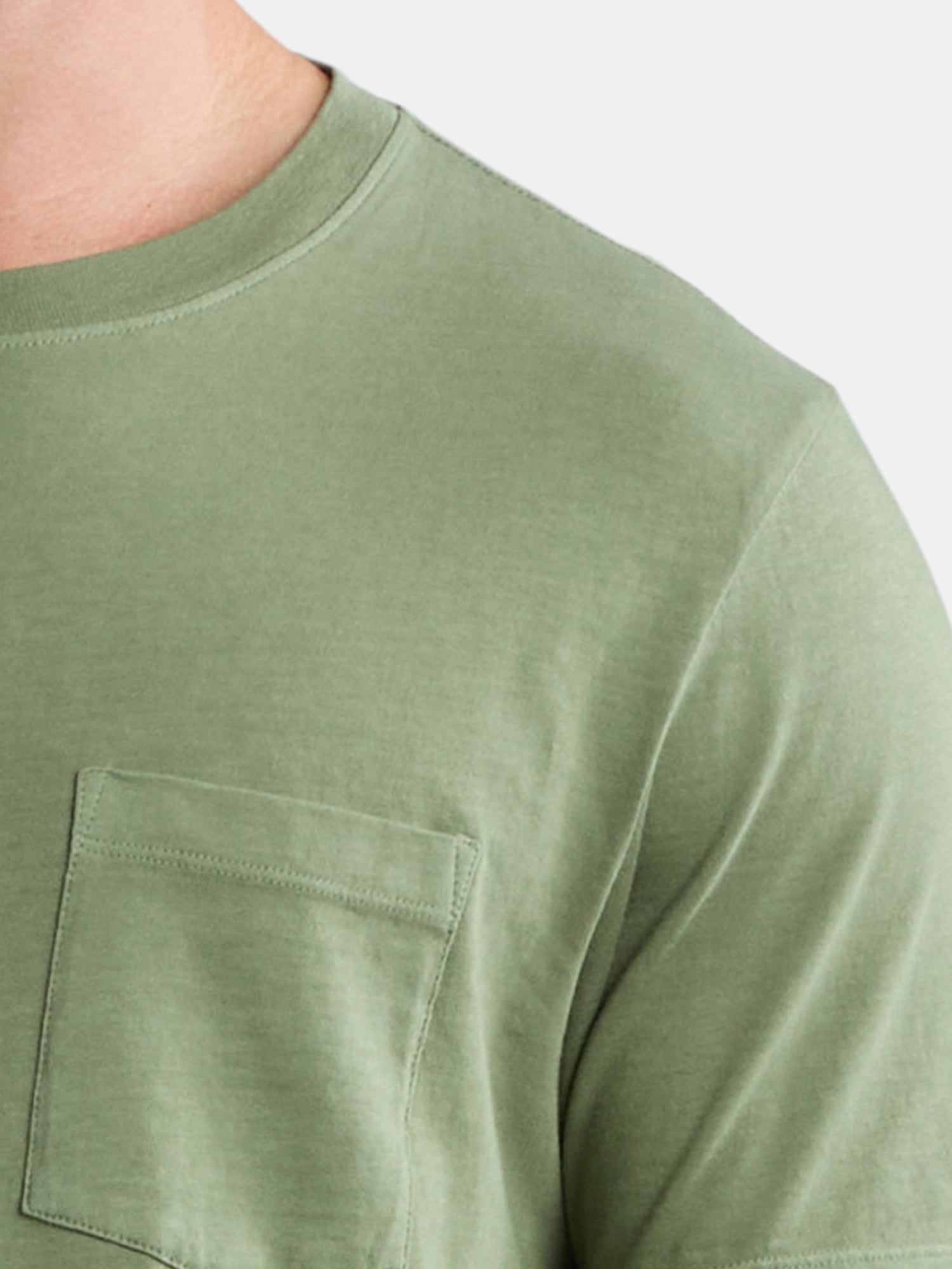 George Men's Garment Wash Crewneck Pocket Tee with Short Sleeves, Size XS-3XL
