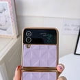 thumbnail image 2 of K-Lion for Samsung Galaxy Z Flip 4 Slim Case, Luxury Plating Frame Stylish Pattern Drop Protection Bumper Shockproof Anti-Scratch Ultra-Thin Case for Samsung Galaxy Z Flip4 6.7 inch,Purple, 2 of 5