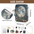 thumbnail image 3 of Haosy Accordion File Organizer Zipper Binder 500 Sheet 6-Tab Expanding File Folder Multi-Pocket 1.2 Inch 3 Ring Wildflowers and Trees Surrounded Full Moon, 3 of 7